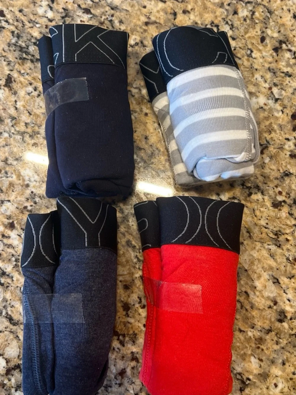 Jockey Men’s Boxer Briefs 4-Pack – Black, Gray, White/Grey Strip, Red size L